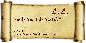 Legény László névjegykártya
