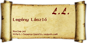 Legény László névjegykártya